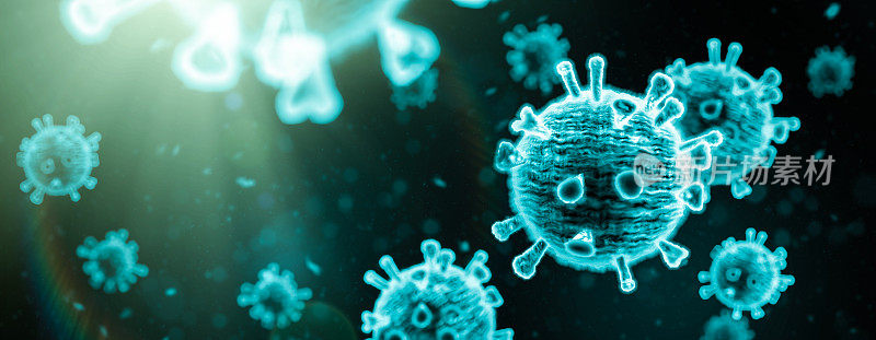 微观视图球形病毒- 3D渲染